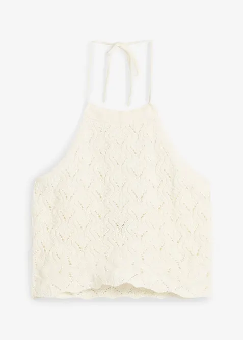 Stickat halternecklinne, bonprix