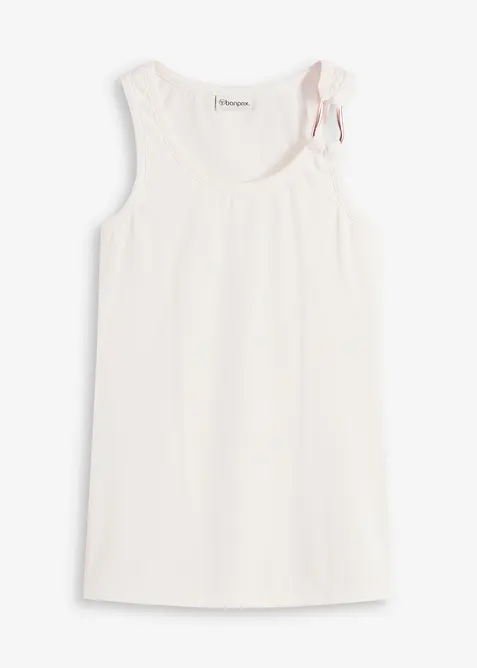 Ribbstickat linne med hamrat dekorsp&auml;nne, bonprix