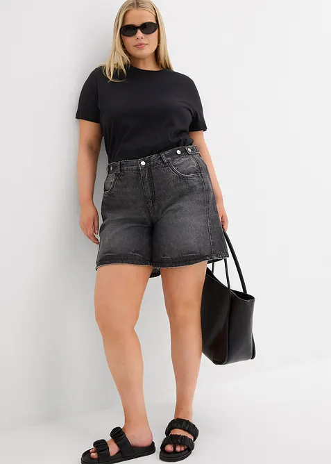 Jeansshorts Mid Waist, Low Stretch, bonprix