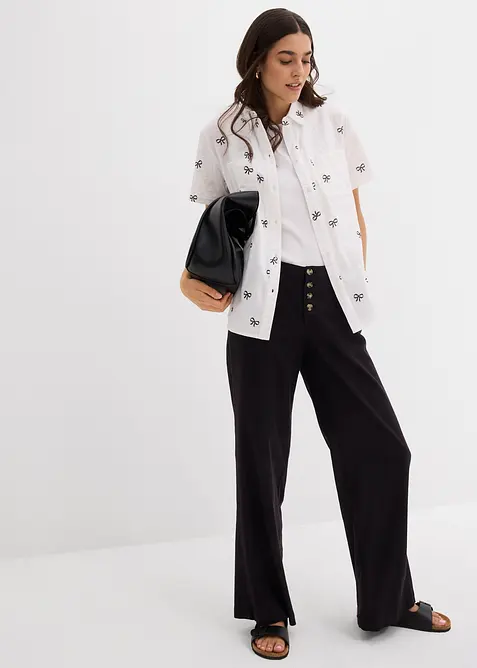 Kortärmad muslinblus, bonprix