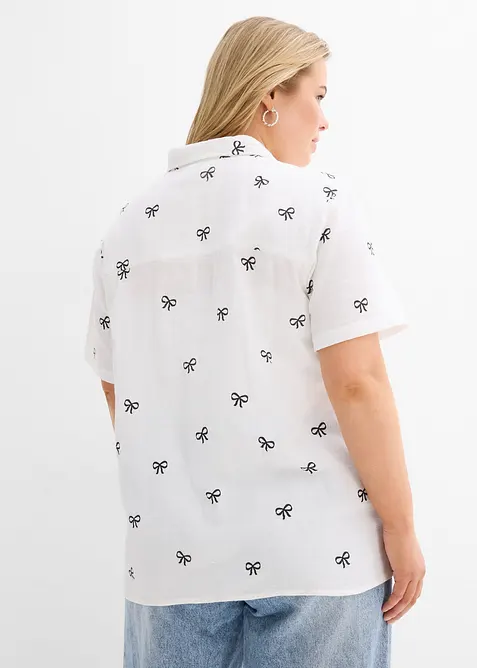 Kort&auml;rmad muslinblus, bonprix