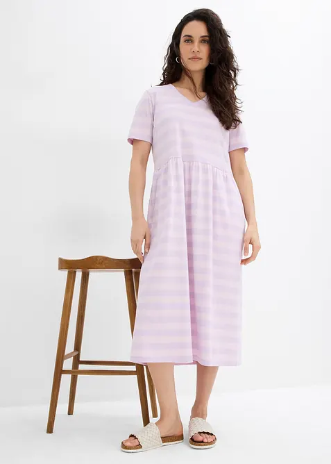 Jerseyklänning i ekologisk bomull, bonprix