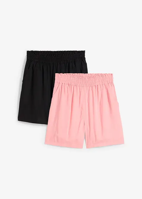 Dra på-shorts i mjuk viskos (2-pack), bonprix