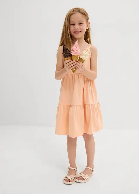 Jerseyklänning av ren bomull (2-pack), bonprix