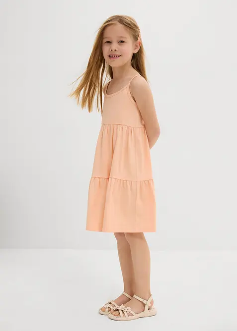 Jerseyklänning av ren bomull (2-pack), bonprix