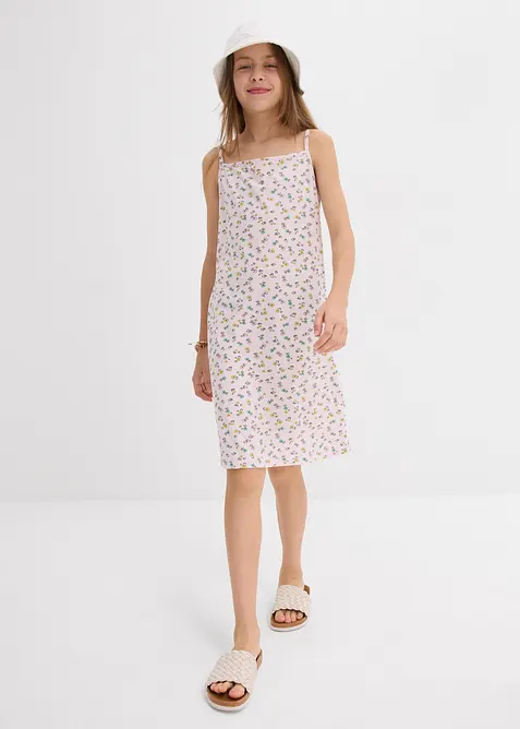 Jerseyklänning för barn i elastisk bomullsmix (2-pack), bonprix