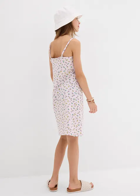 Jerseyklänning för barn i elastisk bomullsmix (2-pack), bonprix