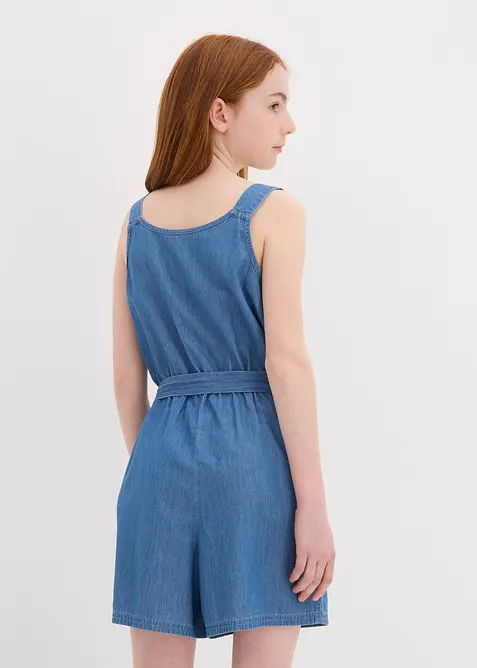 Jumpsuit i denim av mjuk bomull för barn, bonprix
