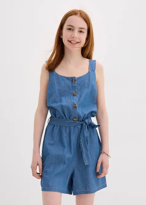 Jumpsuit i denim av mjuk bomull för barn, bonprix
