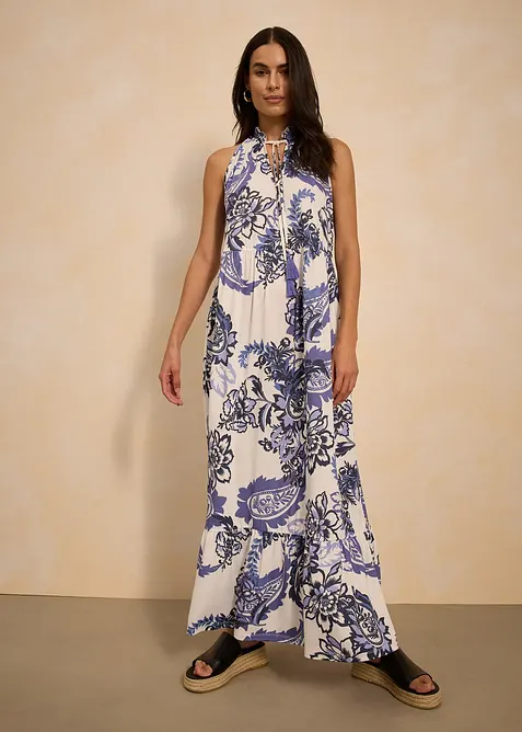 Mönstrad jerseyklänning, bonprix