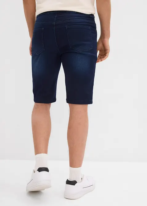 Trikåbermudas med bekväm midja och jeanslook, Regular Fit (2-pack), bonprix
