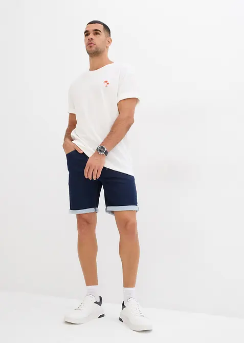 Jeansshorts i trikå, Regular Fit, bonprix