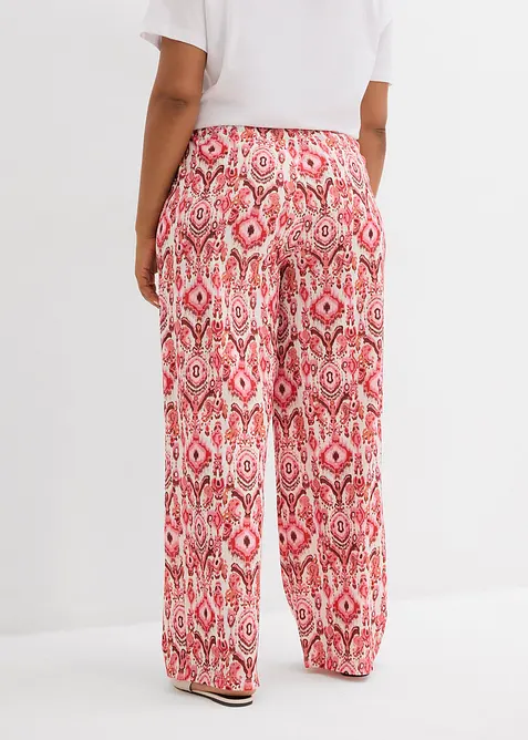 Byxa i dra p&aring;-modell av kr&auml;pp med struktur, bonprix