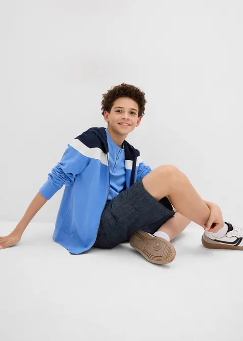 Cargoshorts i chambray för barn, normal passform, bonprix