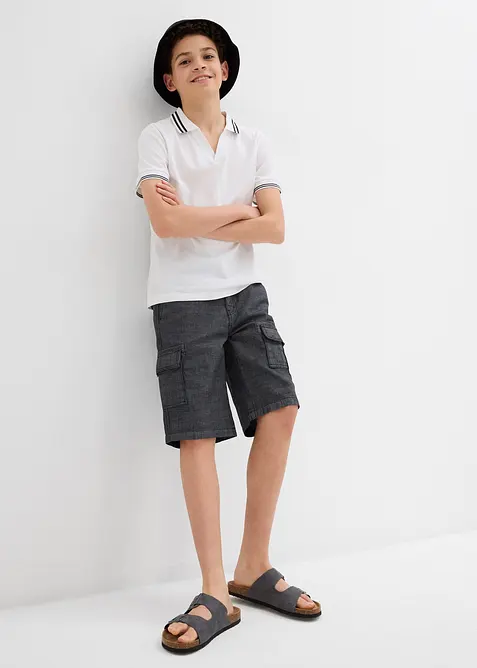 Cargoshorts i chambray f&ouml;r barn, normal passform, bonprix