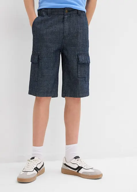 Cargoshorts i chambray för barn, normal passform, bonprix