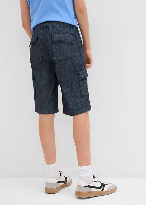 Cargoshorts i chambray för barn, normal passform, bonprix