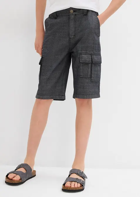 Cargoshorts i chambray f&ouml;r barn, normal passform, bonprix
