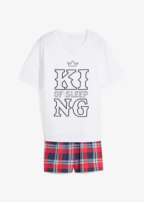 Pyjamas med shorts och korta &auml;rmar, av ren bomull, bonprix