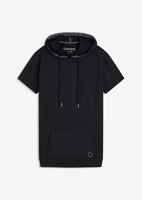 Snabbtorkande sporttopp i oversizemodell med huva, bonprix