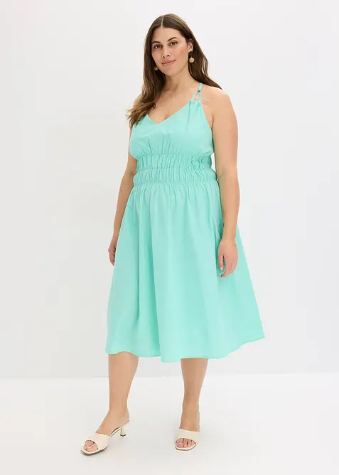 Kl&auml;nning med axelband, av ekologisk bomull, bonprix