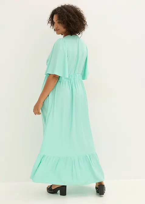 Maxikl&auml;nning med v&aring;der i f&ouml;ljsam viskos, bonprix