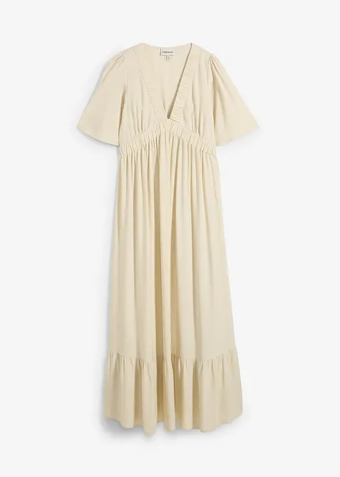 Maxiklänning med våder i följsam viskos, bonprix