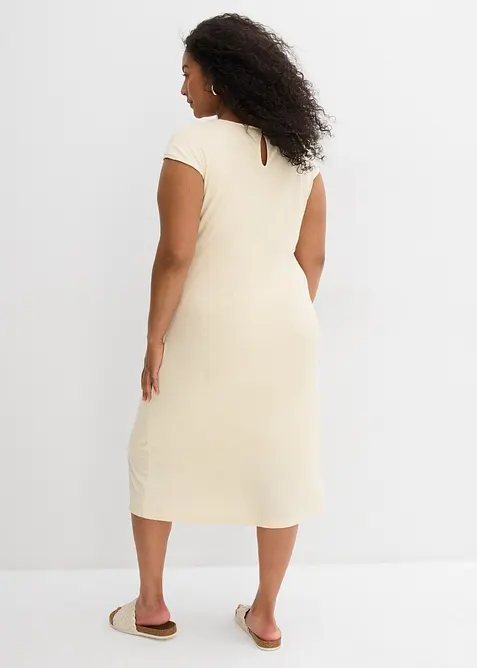 Mellanl&aring;ng kl&auml;nning med stickad look, bonprix