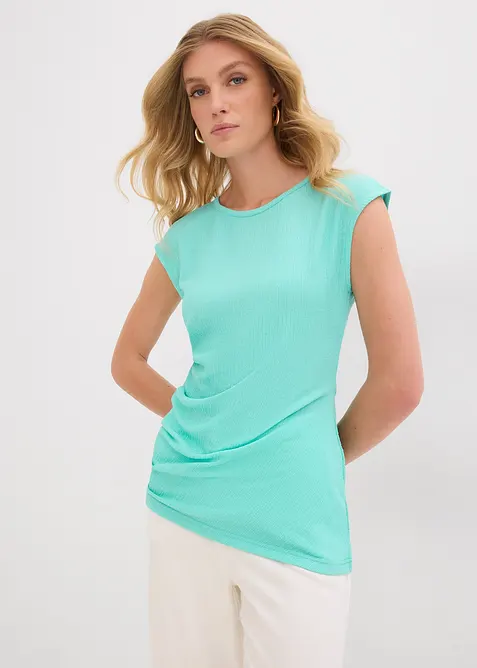 Topp i kräppat material med struktur, bonprix