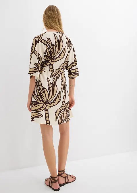 Minikl&auml;nning med kimono&auml;rmar i b&ouml;ljande viskos, bonprix