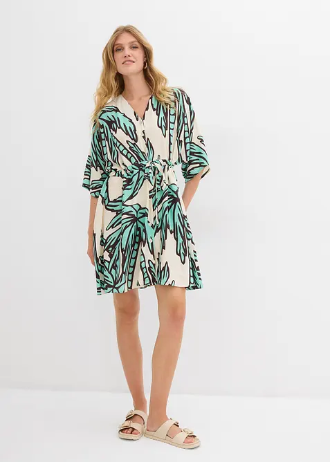 Miniklänning med kimonoärmar i böljande viskos, bonprix