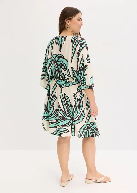 Minikl&auml;nning med kimono&auml;rmar i b&ouml;ljande viskos, bonprix