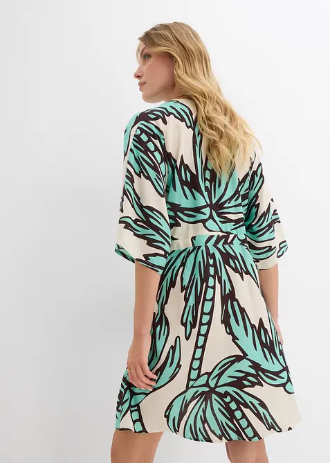 Miniklänning med kimonoärmar i böljande viskos, bonprix