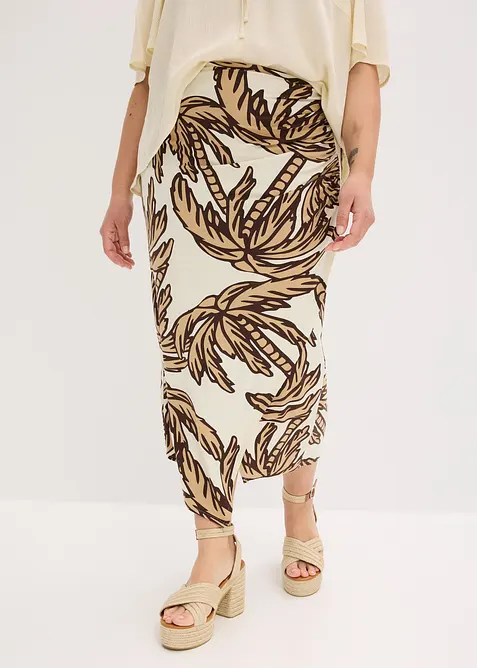 Jerseykjol i mjuk viskosmix, bonprix