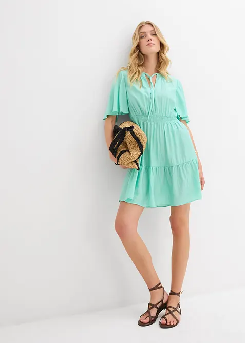 Miniklänning i följsam viskosmix, bonprix