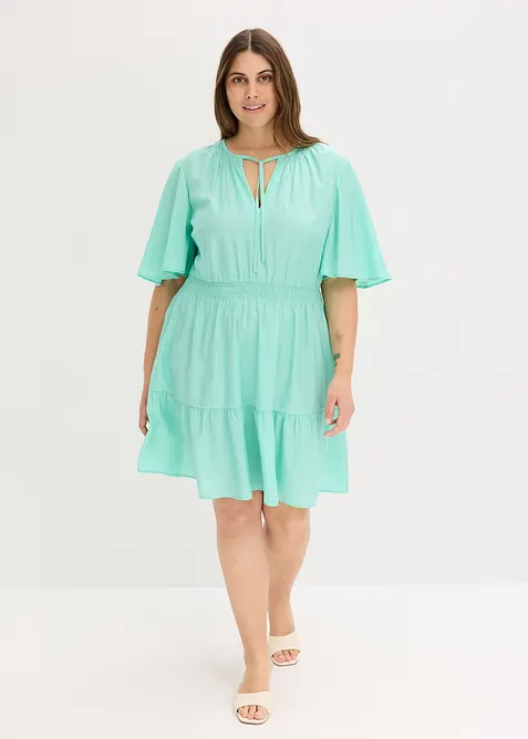 Miniklänning i följsam viskosmix, bonprix