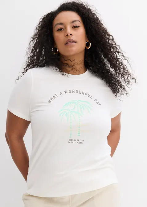 T-shirt med tryckt motiv, bonprix