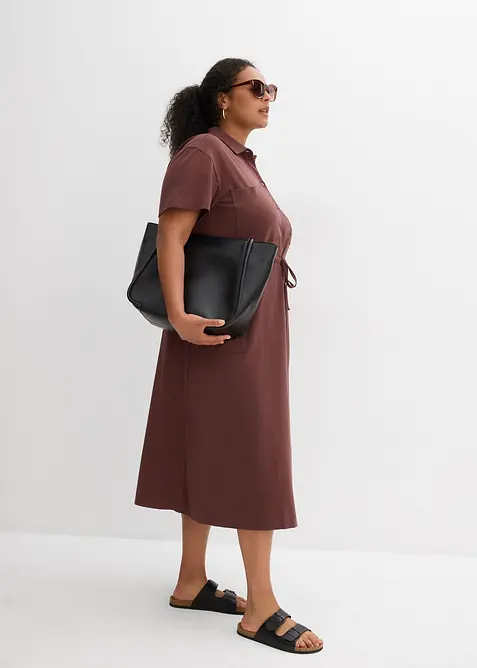 Jerseykl&auml;nning i stretchigt bomullsmaterial, bonprix