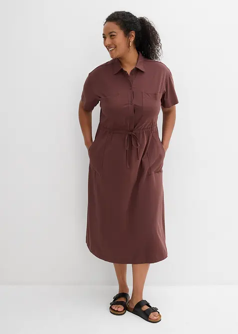 Jerseykl&auml;nning i stretchigt bomullsmaterial, bonprix