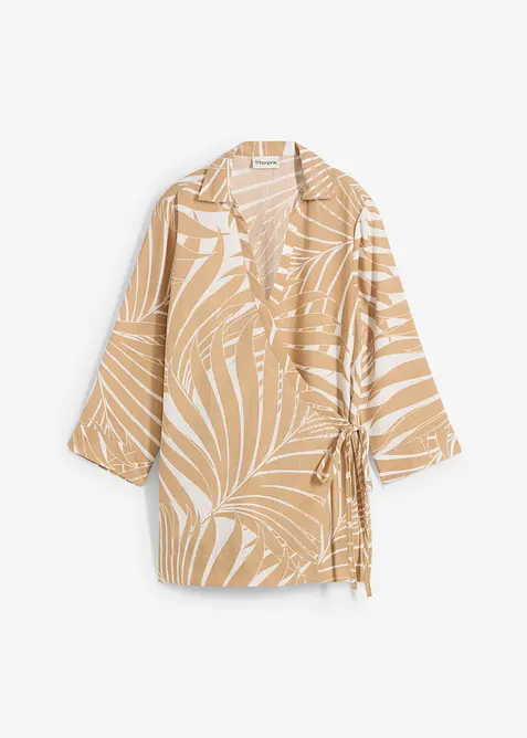 Kimonoblus i linnelook, bonprix