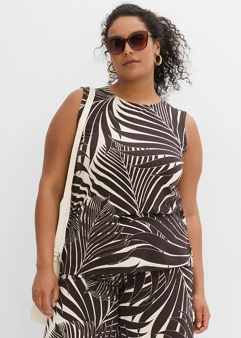 Ärmlös topp med sidslitsar, bonprix