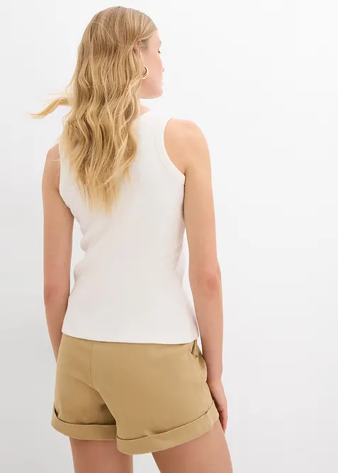 Ribbat linne med ekologisk bomull (2-pack), bonprix