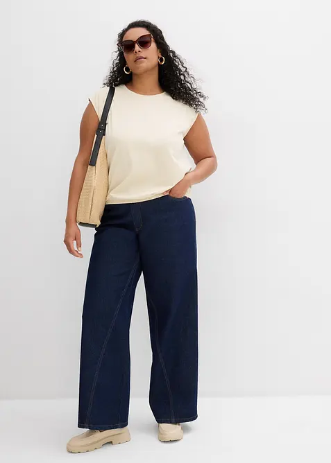 Topp med resårmuddar, bonprix