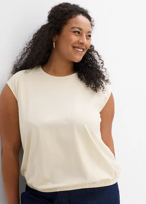 Topp med resårmuddar, bonprix