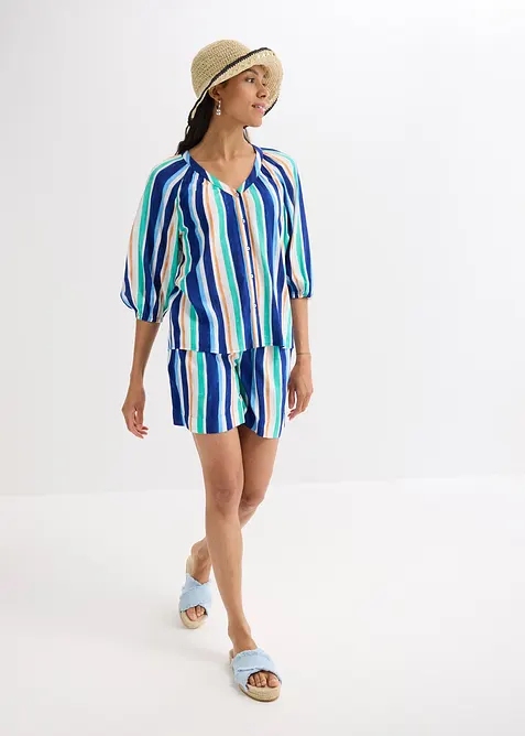 Blus av viskosmaterial med struktur, bonprix