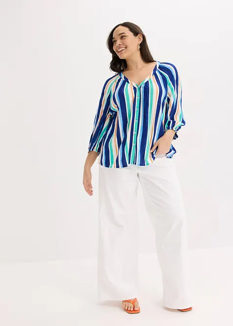 Blus av viskosmaterial med struktur, bonprix