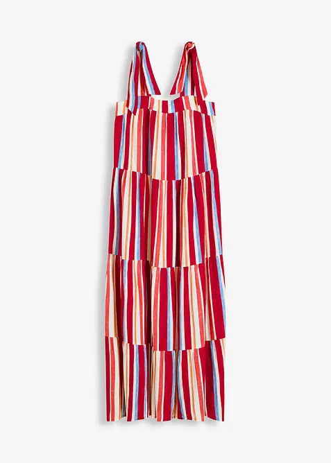 Randig ärmlös klänning i viskos med struktur, bonprix