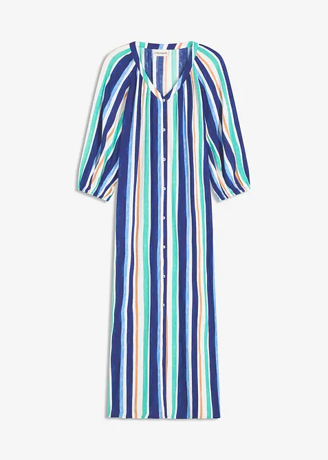 Randig kaftankl&auml;nning i viskos med struktur, bonprix