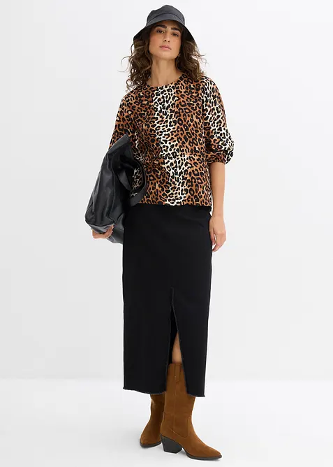 Blus av fintrådig viskosmix, bonprix