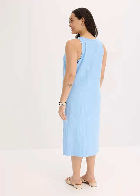 Mellanl&aring;ng kl&auml;nning i mjukt, ribbstickat material, bonprix